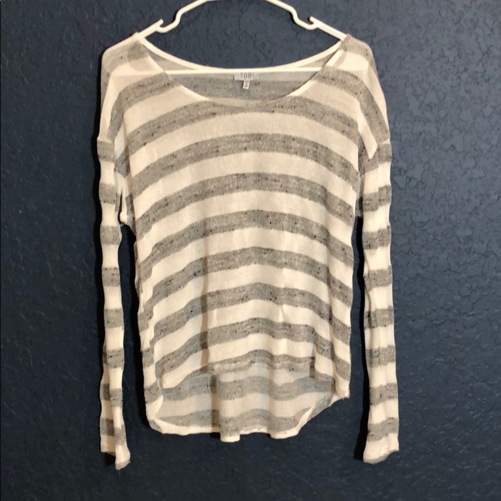 TOBI light weight scoop neck striped sweater S